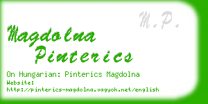 magdolna pinterics business card